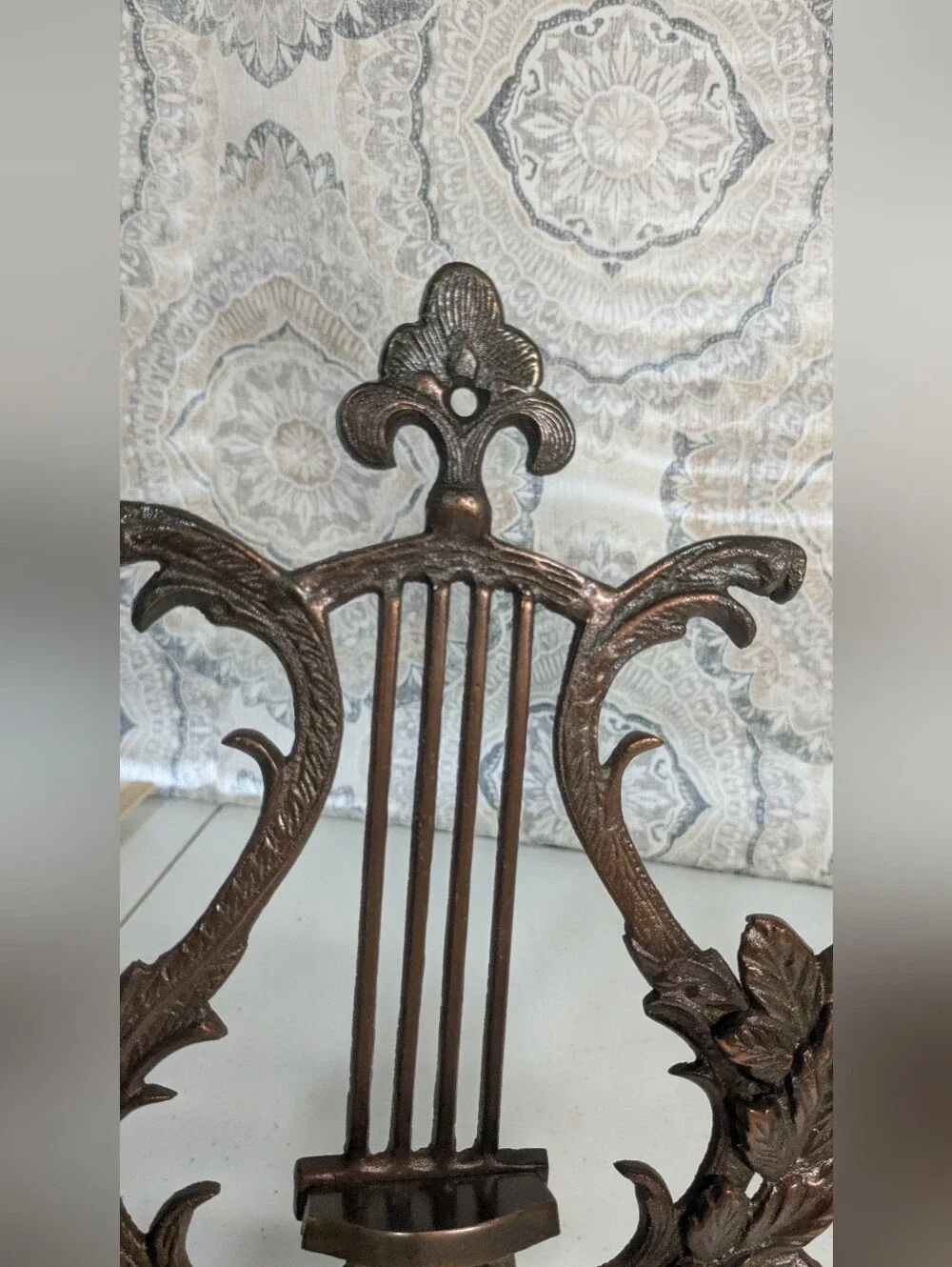 NWT Candle Wall Sconce 2 Arm Lyre Harp Cast Iron | Cottage Decor
